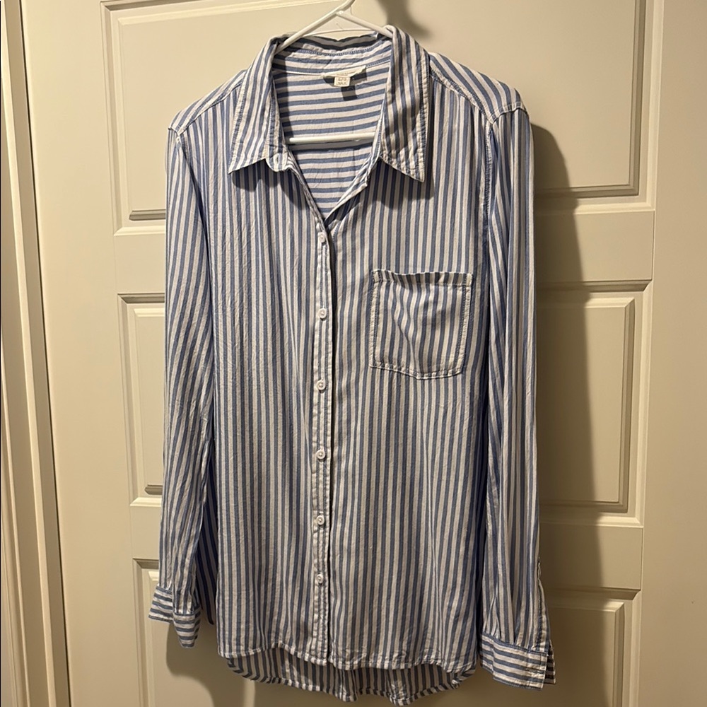 Beachlunchlounge Pinstripe Blue/white Blouse (L)